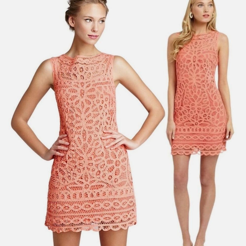 Lilly Pulitzer Coral Lace Shift Dress